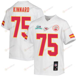 Darian Kinnard 75 Kansas City Chiefs Super Bowl LVII Champions Youth Jersey - White