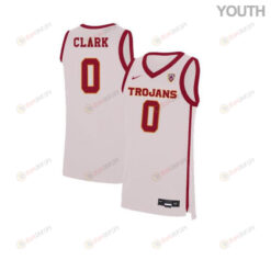 Darion Clark 0 USC Trojans Elite Basketball Youth Jersey - White
