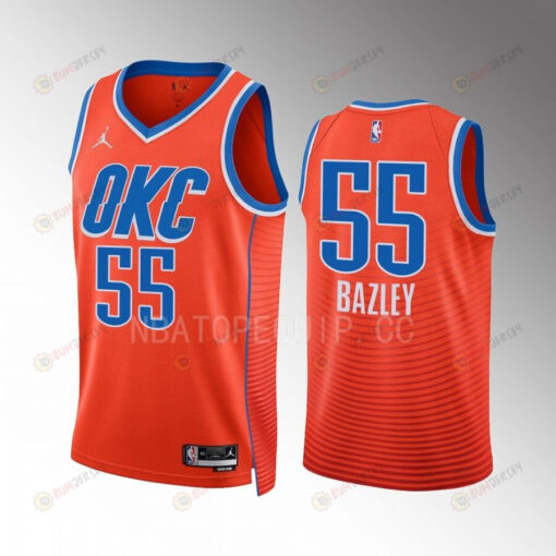 Darius Bazley 55 Oklahoma City Thunder Orange Men Jersey 2022-23 Statement Edition Swingman