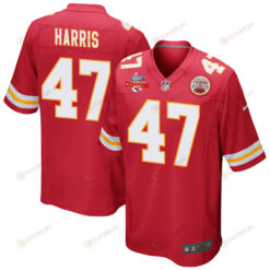Darius Harris 47 Kansas City Chiefs Super Bowl LVII Champions 3 Stars Men's Jersey - Red
