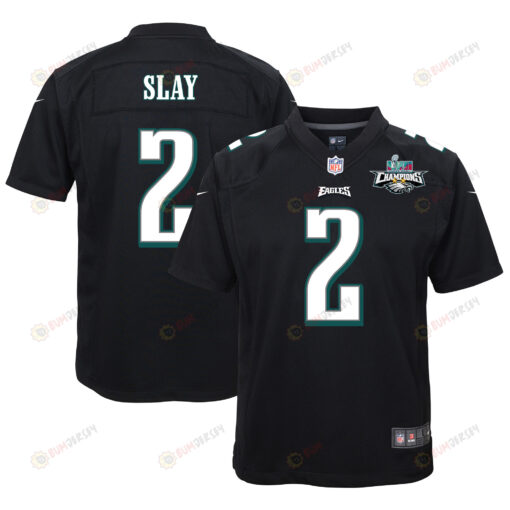 Darius Slay 2 Philadelphia Eagles Super Bowl LVII Champions 2 Stars Youth Jersey - Black