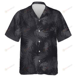 Dark Theme Tropical Needles Plants Camouflage Grunge Pattern Hawaiian Shirt