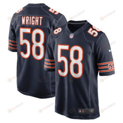 Darnell Wright 58 Chicago Bears 2023 NFL Draft Game Jersey - Navy