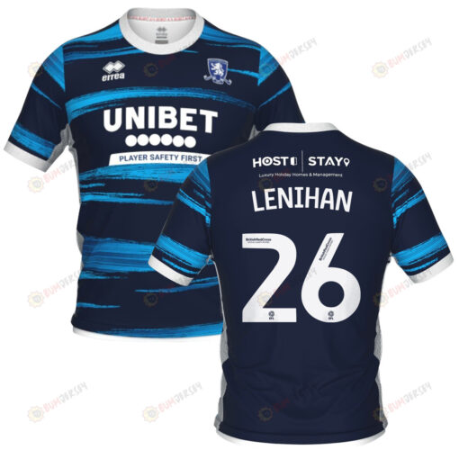 Darragh Lenihan 26 Middlesbrough 2022-23 Away Jersey - Navy/Blue