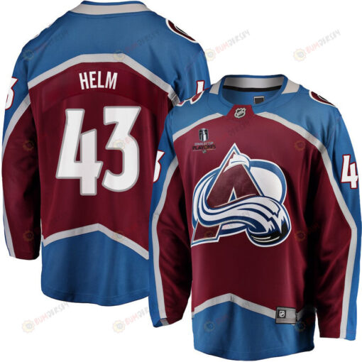 Darren Helm 43 Colorado Avalanche Stanley Cup 2023 Playoffs Patch Home Breakaway Men Jersey - Burgundy