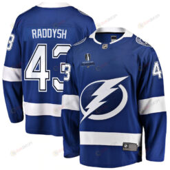 Darren Raddysh 43 Tampa Bay Lightning Stanley Cup 2023 Playoffs Patch Home Breakaway Men Jersey - Blue