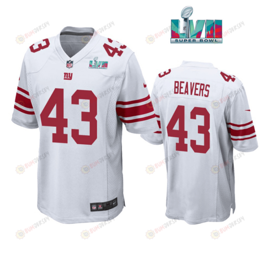 Darrian Beavers 43 New York Giants Super Bowl LVII Super Bowl LVII White Men's Jersey