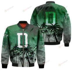 Dartmouth Big Green Bomber Jacket 3D Printed Coconut Tree Tropical Grunge