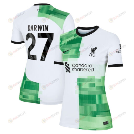 Darwin N??ez 27 Liverpool 2023/24 Away Women Jersey - White