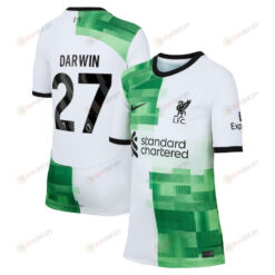 Darwin N??ez 27 Liverpool 2023/24 Away Youth Jersey - White