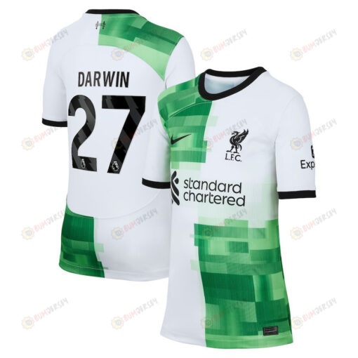 Darwin N??ez 27 Liverpool 2023/24 Away Youth Jersey - White