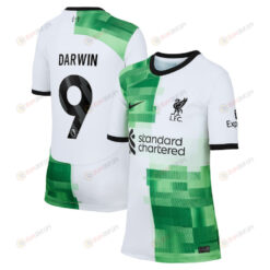 Darwin N??ez 9 Liverpool 2023/24 Away YOUTH Jersey - White