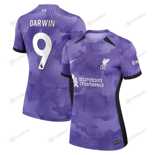 Darwin N??ez 9 Liverpool 2023/24 Third Women Jersey - Purple