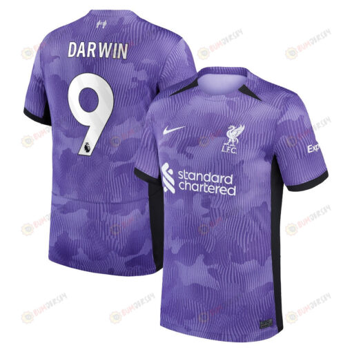 Darwin N??ez 9 Liverpool 2023/24 Third YOUTH Jersey - Purple