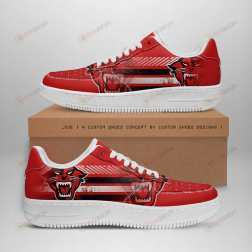 Davenport Panthers Logo Stripe Pattern Air Force 1 Printed In Red