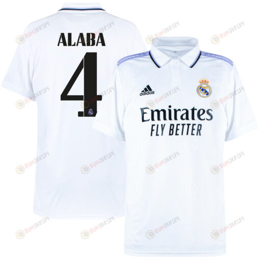 David Alaba 4 Real Madrid 2022/23 Home Men Jersey - White