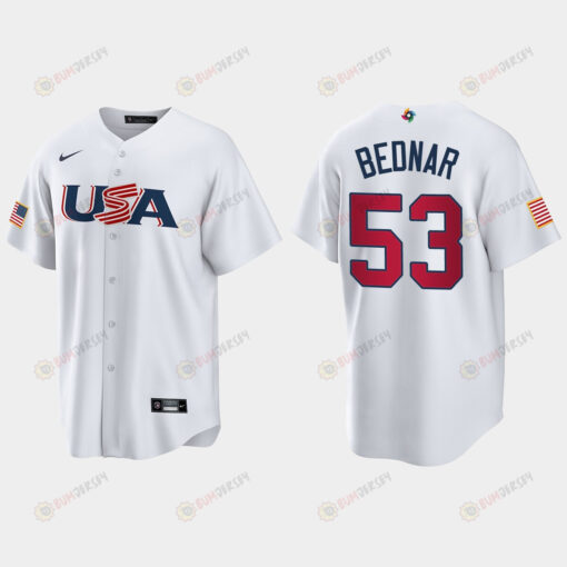 David Bednar 53 USA Baseball 2023 World Baseball Classic Jersey - White