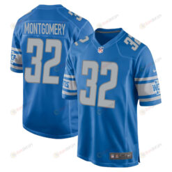 David Montgomery 32 Detroit Lions Game Men Jersey - Blue