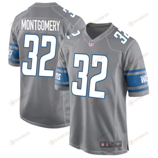 David Montgomery 32 Detroit Lions Game Men Jersey - Silver