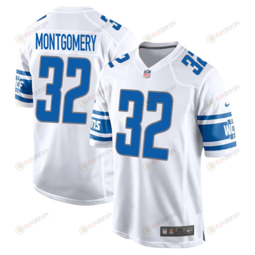 David Montgomery 32 Detroit Lions Game Men Jersey - White