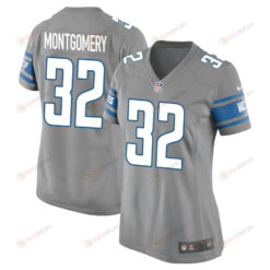 David Montgomery 32 Detroit Lions Game Women Jersey - Silver