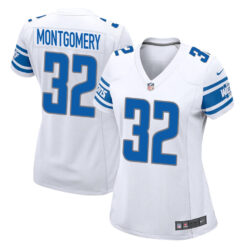 David Montgomery 32 Detroit Lions Game Women Jersey - White