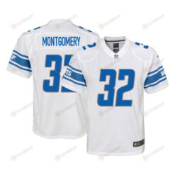 David Montgomery 32 Detroit Lions Game Youth Jersey - White