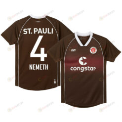 David Nemeth 4 FC St. Pauli 2023-24 Home Men Jersey - Brown