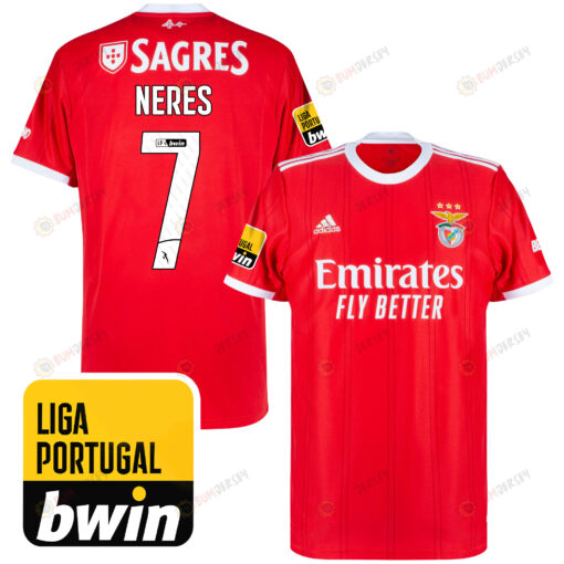 David Neres 7 Benfica 2022-2023 Home Men Jersey - Red