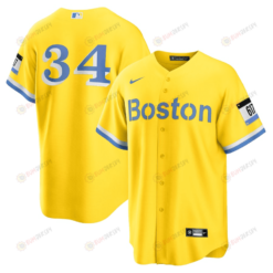 David Ortiz 34 Boston Red Sox City Connect Jersey - Gold/Light Blue