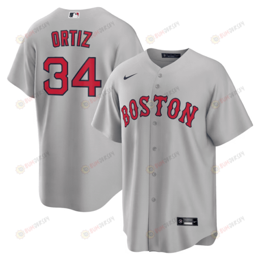 David Ortiz 34 Boston Red Sox Road Men Jersey - Gray