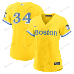 David Ortiz 34 Boston Red Sox Women's City Connect Jersey - Gold