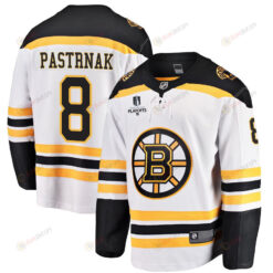 David Pastrnak 8 Boston Bruins Stanley Cup 2023 Playoffs Patch Away Breakaway Men Jersey - White
