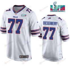David Quessenberry 77 Buffalo Bills Super Bowl LVII Away Player Men Jersey - White Jersey