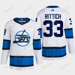 David Rittich 33 Reverse Retro 2.0 2022 Winnipeg Jets White Jersey Primegreen