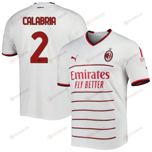 Davide Calabria 2 AC Milan 2022/23 Away Men Jersey - White/Red