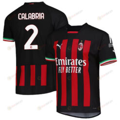 Davide Calabria 2 AC Milan 2022/23 Home Men Jersey - Black/Red