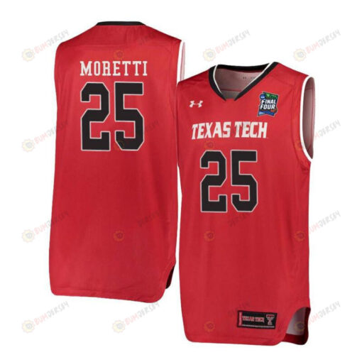 Davide Moretti 25 Texas Tech Red Raiders Basketball Jersey Red