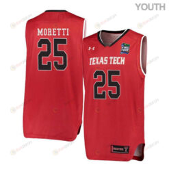 Davide Moretti 25 Texas Tech Red Raiders Basketball Youth Jersey - Red