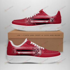 Davidson Wildcats Logo Pattern Air Force 1 Printed In Red