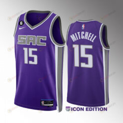 Davion Mitchell 15 Sacramento Kings Purple Icon Edition 2022-23 Unisex Jersey Swingman