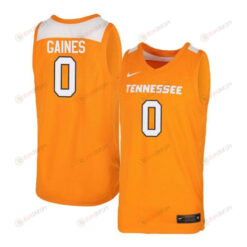 Davonte Gaines 0 Tennessee Volunteers Elite Basketball Men Jersey - Orange White