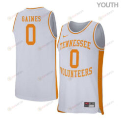 Davonte Gaines 0 Tennessee Volunteers Retro Elite Basketball Youth Jersey - White