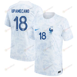 Dayot Upamecano 18 France National Team Qatar World Cup 2022-23 Away Jersey