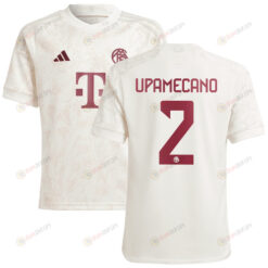 Dayot Upamecano 2 Bayern Munich 2023/24 Third Youth Jersey - White