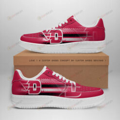 Dayton Flyers Logo Stripe Pattern Air Force 1 Printed In Red