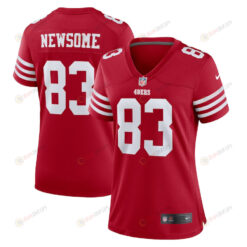 Dazz Newsome 83 San Francisco 49ers Women's Home Game Player Jersey - Scarlet