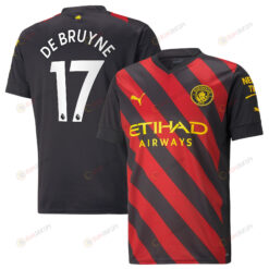 De Bruyne 17 Manchester City Men 2022/23 Away Jersey - Black