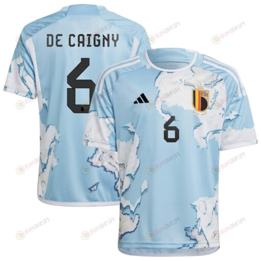 De Caigny 6 Belgium 2023 National Team Away Youth Jersey