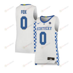 DeAaron Fox 0 Kentucky Wildcats Basketball Elite Men Jersey - White